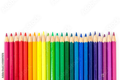 color pencils isolated on white background