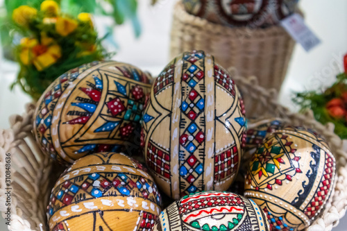 Colorful Easter Eggs. Old Easter Traditions in Romania