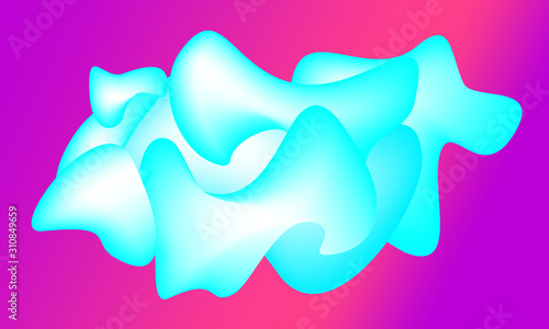 Abstract whipped smooth shape, fluid colorful background. 