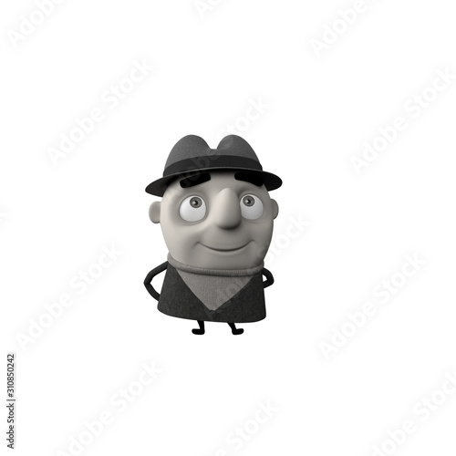 3D illustration of 50s looking uncle
