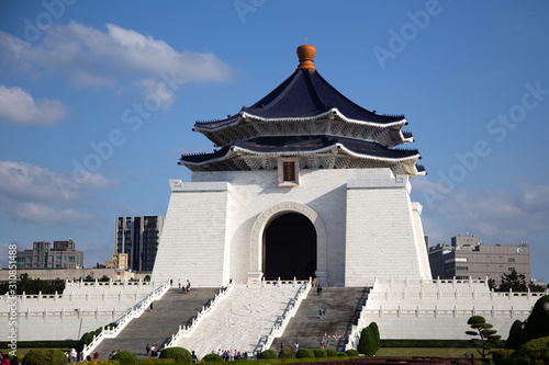 Chiang Kai Shek memorial hall on a sunny day. Taipei city, Taiwan.