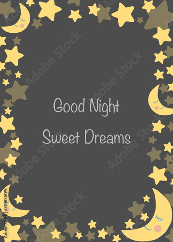Frame of moon and stars