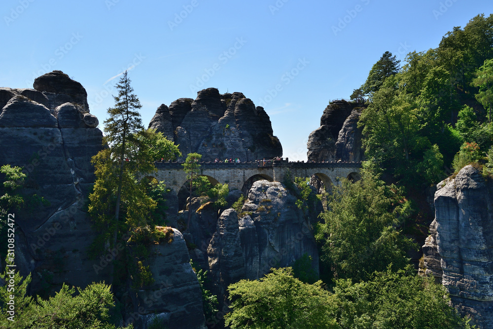 Saxon Switzerland (Bastei rocks) in summer. Germany, Europe
