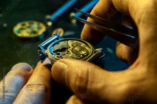 Watchmaker's workshop, mechanical watch repair