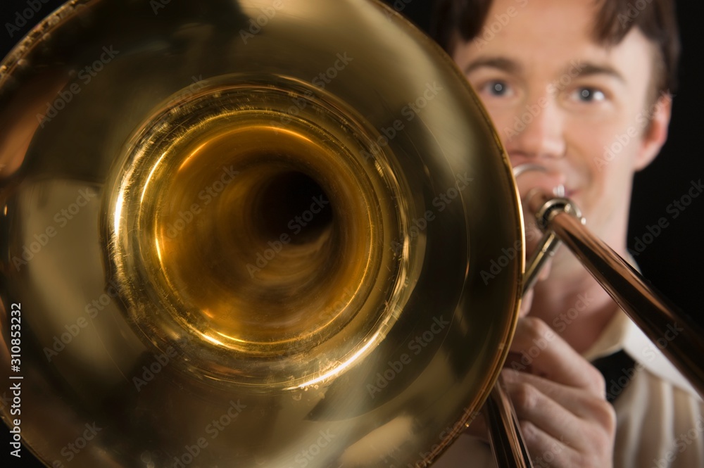 Fototapeta premium Man Playing Trombone