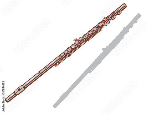 Flute and it's silhouette.