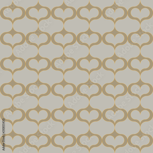A seamless vector abstract trellis pattern with hearts in natural stone colors. Classic surface print design. Great or backgrounds and packaging.