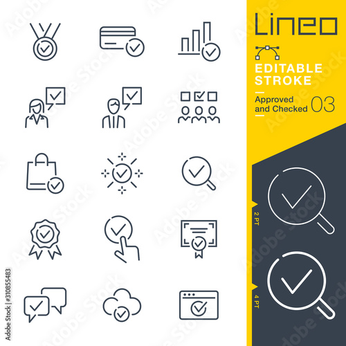 Lineo Editable Stroke - Approved and Checked outline icons
