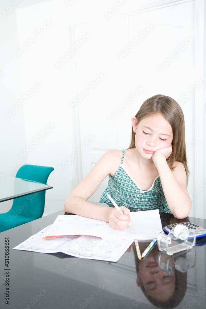 Young Girl Doing Homework