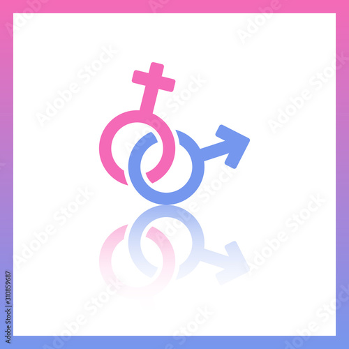 Abstract color vector gender icon.