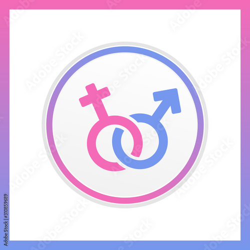 Abstract color vector gender icon.