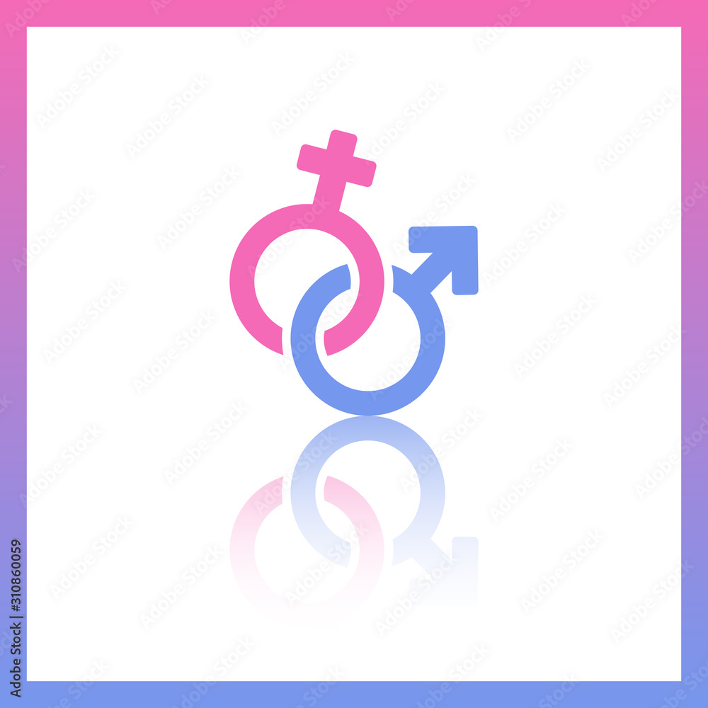 Fototapeta premium Abstract color vector gender icon.