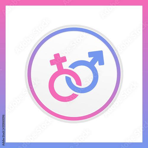 Abstract color vector gender icon.