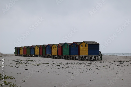 Colorful houses in Muizenber beach South Afrcia photo