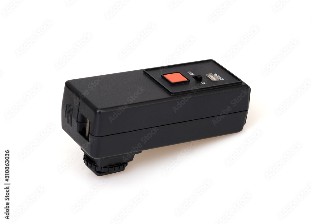 Infrared synchronizer for photographic equipment isolated on white background Infrared synchronizer for photographic equipment isolated on white background