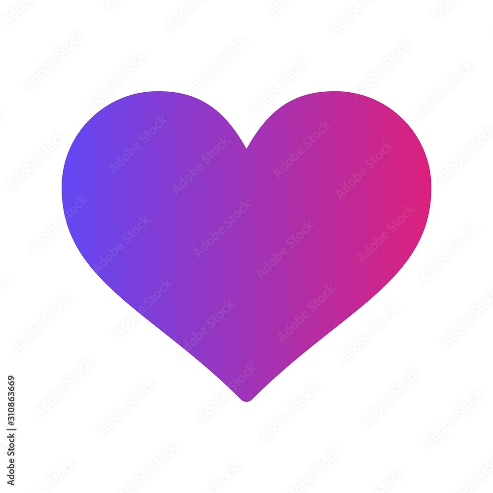 Glyph Gradient Heart icon isolated on background