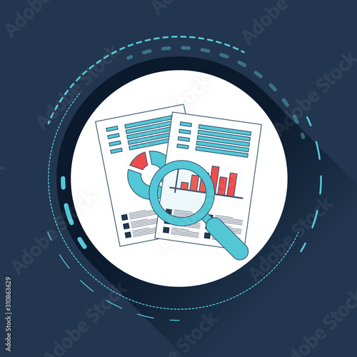 Business analytic finance graph report and business investment planning concept 
