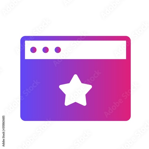 Glyph Gradient Star Browser icon isolated on background photo