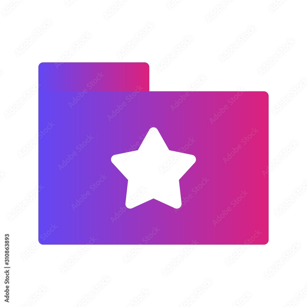 Glyph Gradient Star Folder icon isolated on background Glyph Gradient Star Folder icon isolated on background