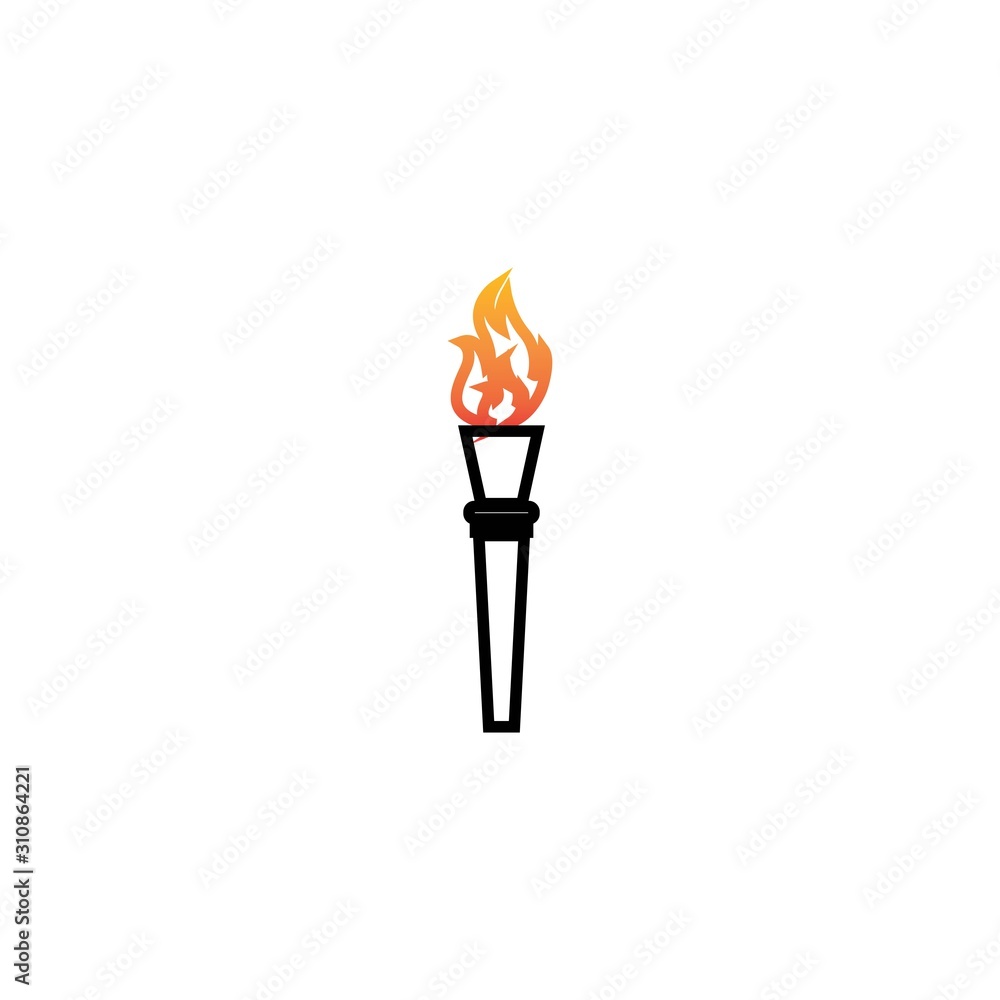 Torch vector icon illustration design template Torch vector icon illustration design template