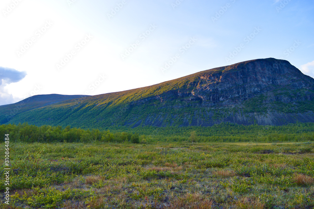 Nature and mountains on the way into the Kebnekaise valley, Nikkaluokta