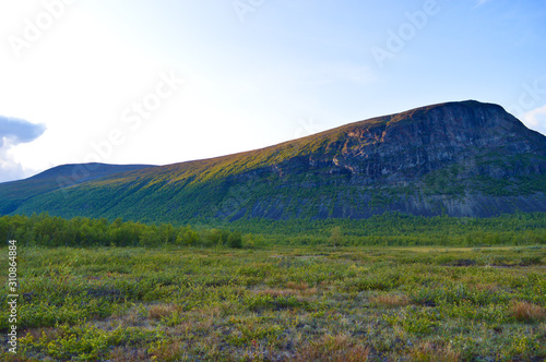 Nature and mountains on the way into the Kebnekaise valley  Nikkaluokta