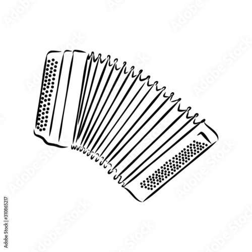 Accordion music instrument, harmonic