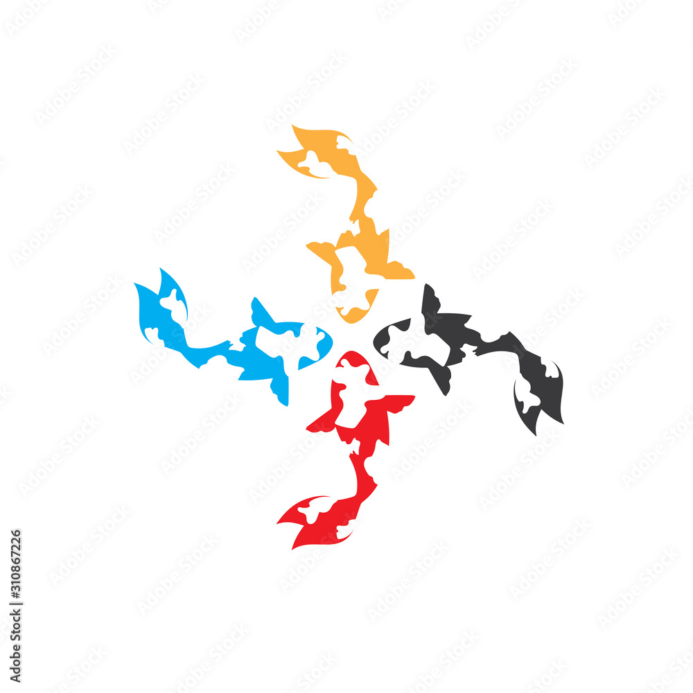 Koi fish animal logo and symbols vector template Koi fish animal logo and symbols vector template