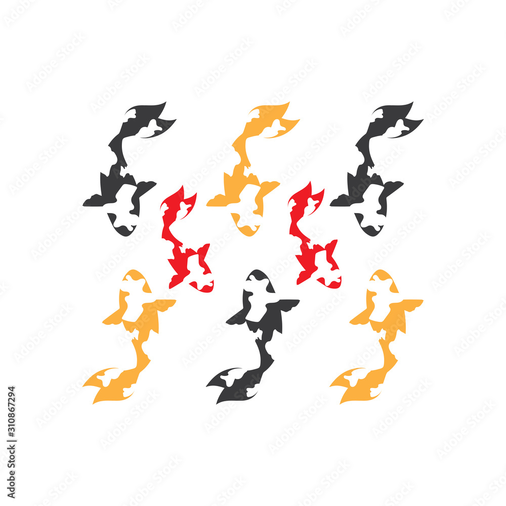Koi fish animal logo and symbols vector template Koi fish animal logo and symbols vector template