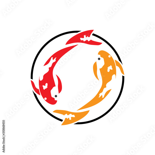 Koi fish animal  logo and symbols vector template