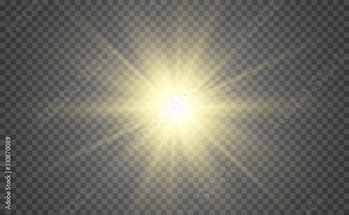 White beautiful light explodes with a transparent explosion. Vector  bright illustration for perfect effect with sparkles. Bright Star. Transparent shine of the gloss gradient  bright flash.