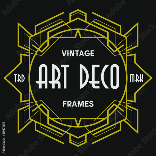 Elegant Art Deco Decorative Badge Geometric Graphic Element