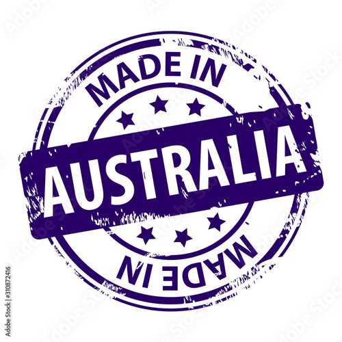 rubber stamp with text Made in Australia icon isolated on white background. Vector illustration