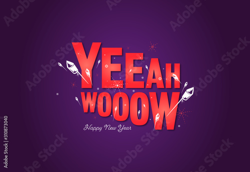 Happy New Year fireshow vector illustration