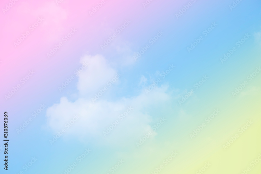 abstract pastel color of blue sky cloudy background , blurred image
