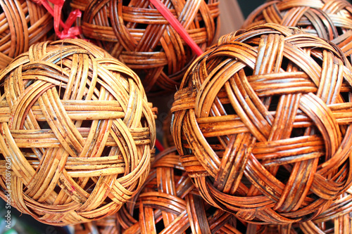 Sepak takraw balls, made out of rattan © aquatarkus