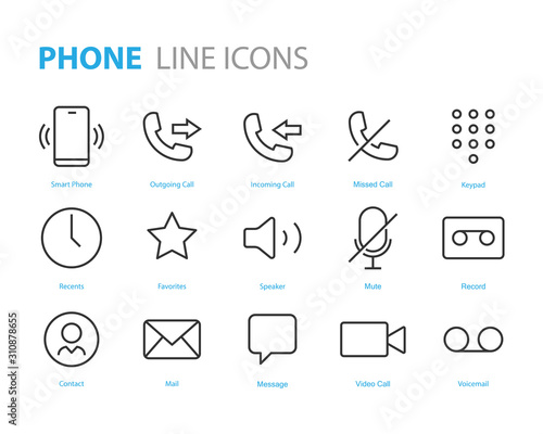 set of phone icons, telephone, smartphone, call