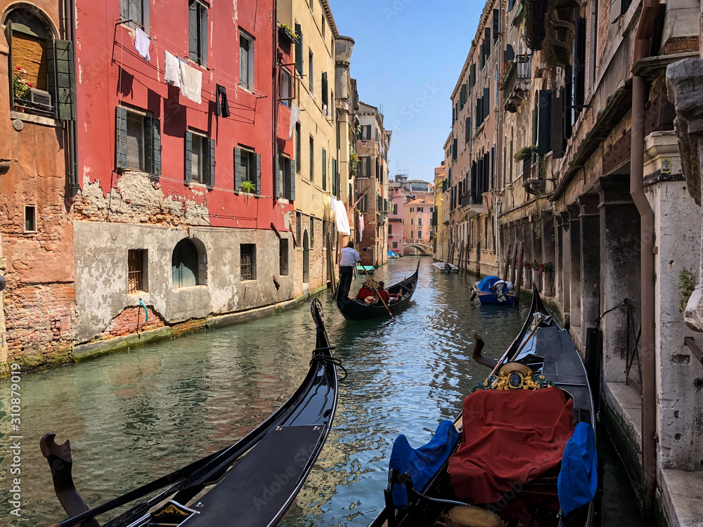 Venice channel with gondola