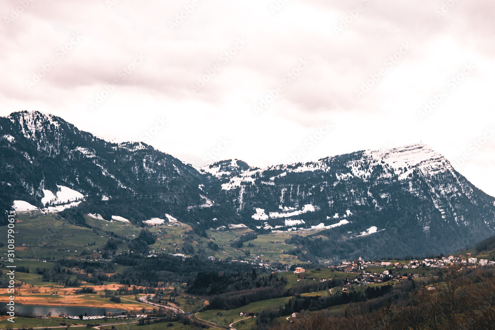 Aerial View Of Mountains, Switzerland. Aerial View Of Mountains, Switzerland.