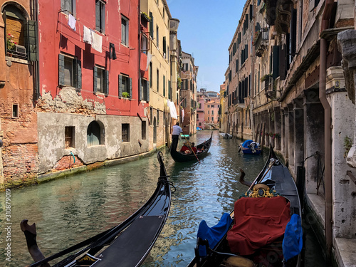 Venice channel with gondola