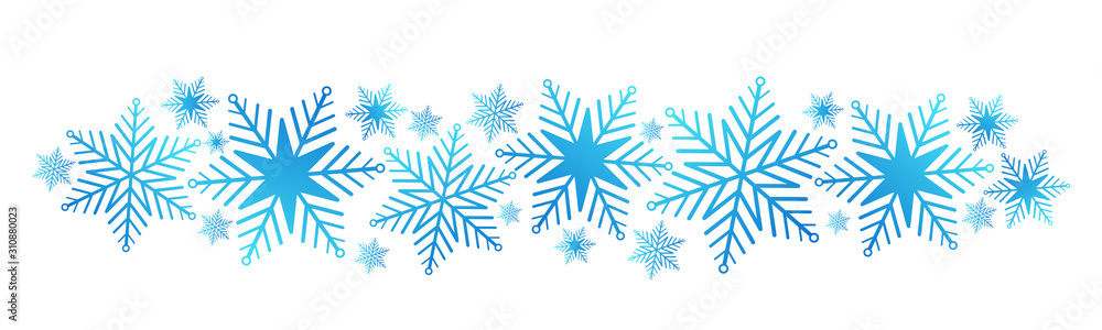 Blue vector snowflake banner