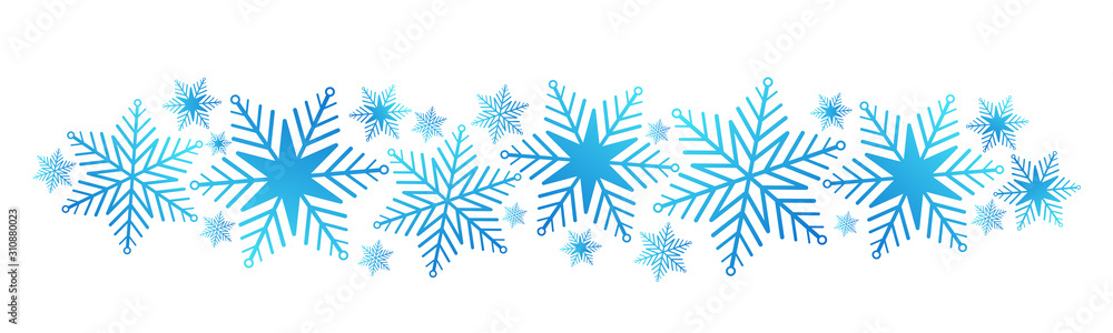 Blue vector snowflake banner Blue vector snowflake banner