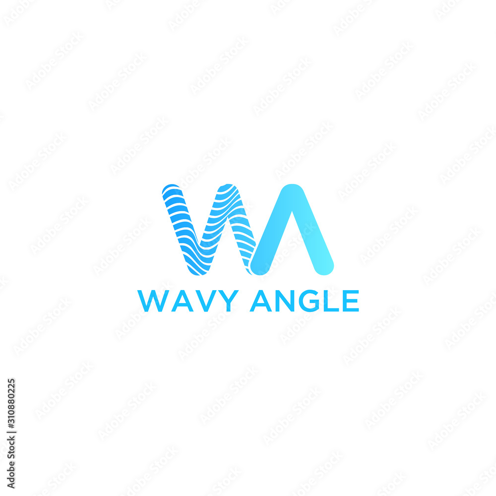 Fototapeta premium WA ABSTRACT LOGO WITH WAVY VECTOR FOR YOUR BUSINESS