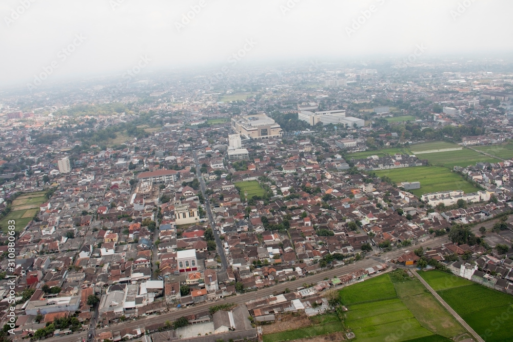 Yogyakarta City view, aerial photography