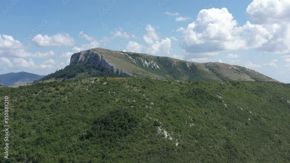 Ascending over the forest of Stol mountain by summer day 4K aerial video Ascending over the forest of Stol mountain by summer day 4K aerial video