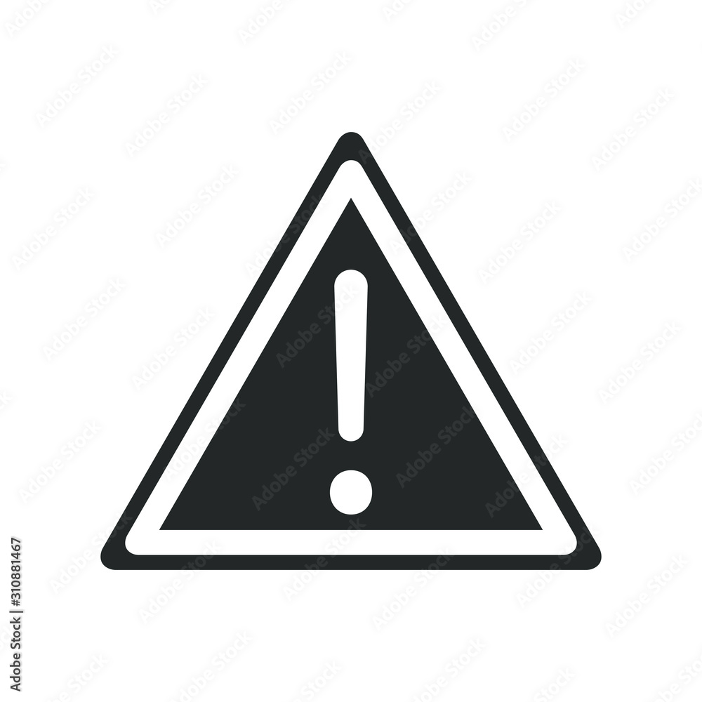 Attention sign. Danger, warning, hazard symbol. Isolated triangle with exclamation sign on white background. Vector illustration Attention sign. Danger, warning, hazard symbol. Isolated triangle with exclamation sign on white background. Vector illustration