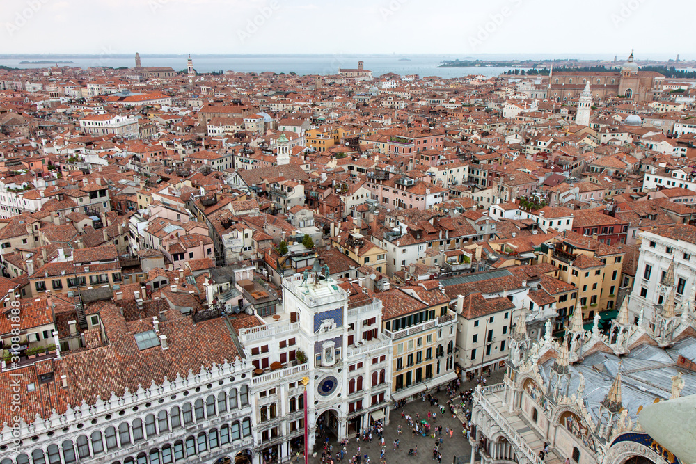 Aerial View of the Procuratie Vecchie in St. Mark's Square in Venice