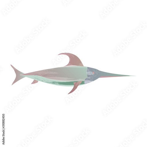 Marlin fish - vector illustration