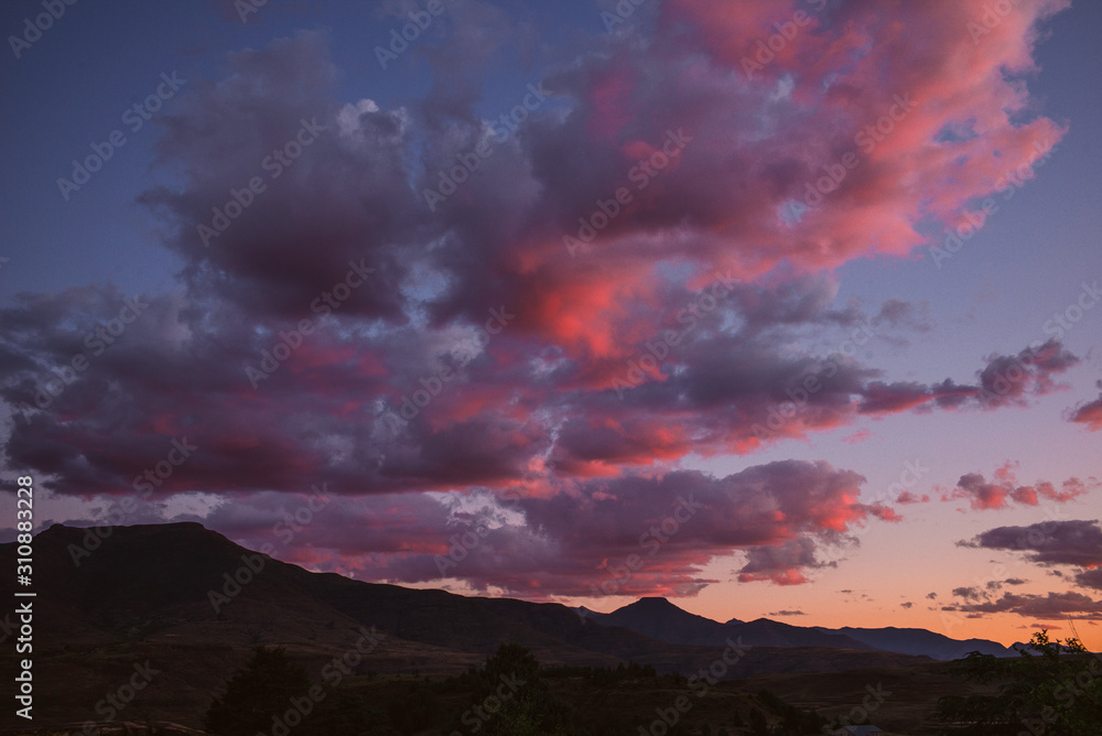 sunset in mountains sunset in mountains