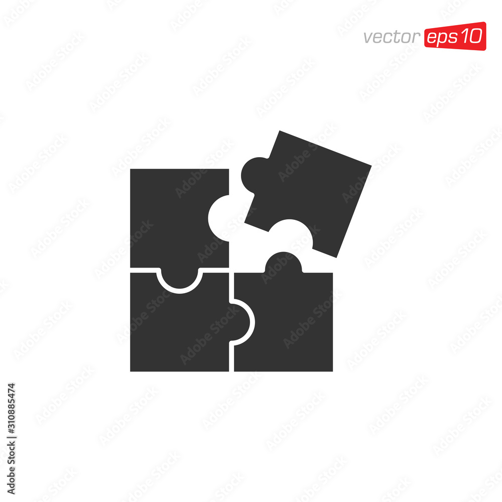 Puzzle Pieces Icon Design Vector Puzzle Pieces Icon Design Vector